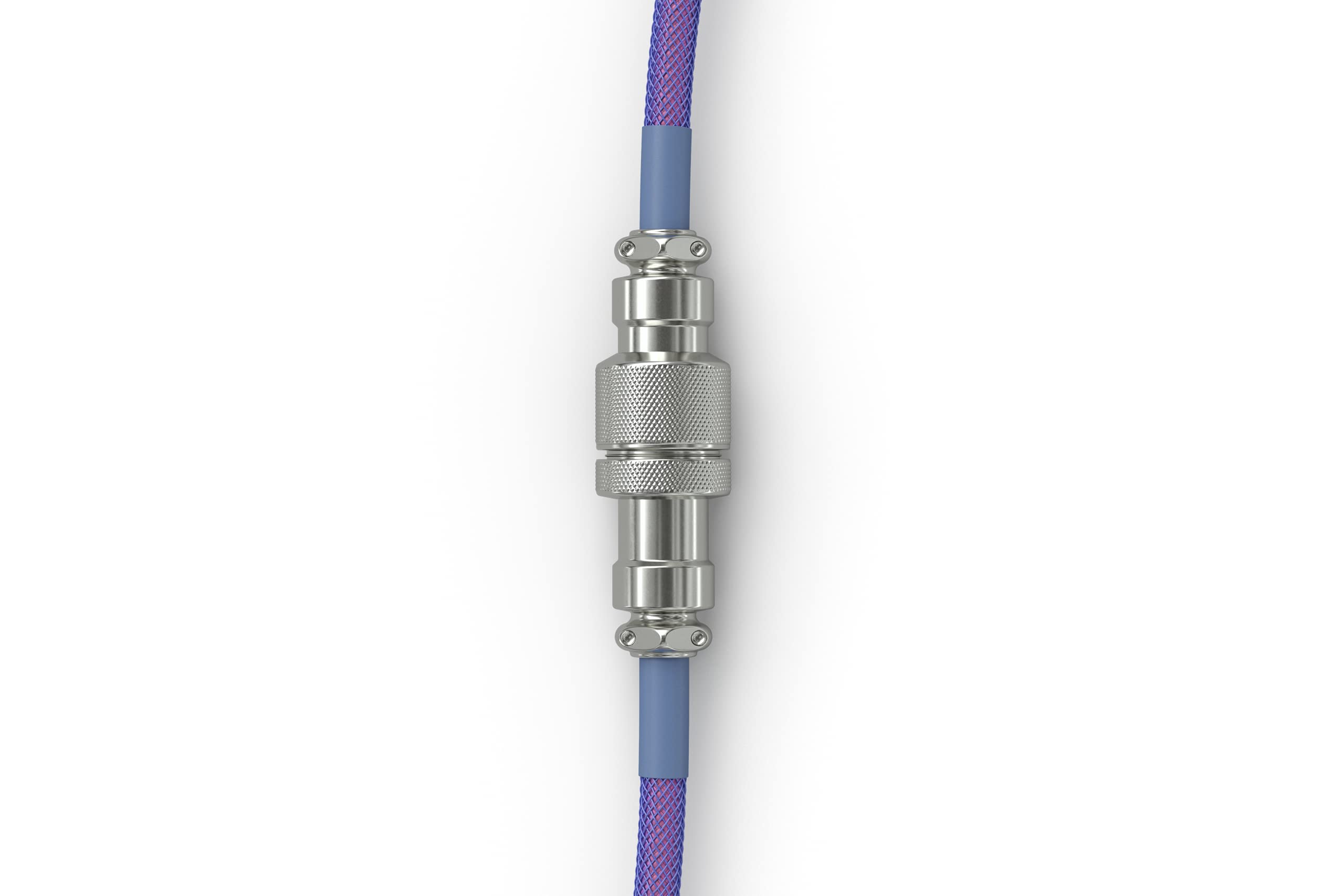 GLORIOUS Coiled Keyboard Cable – Coiled USB C Cable Artisan Braided Cables for Mechanical Gaming Keyboard Coiled Cable - Custom Keyboard Cable (Nebula) - Image 3