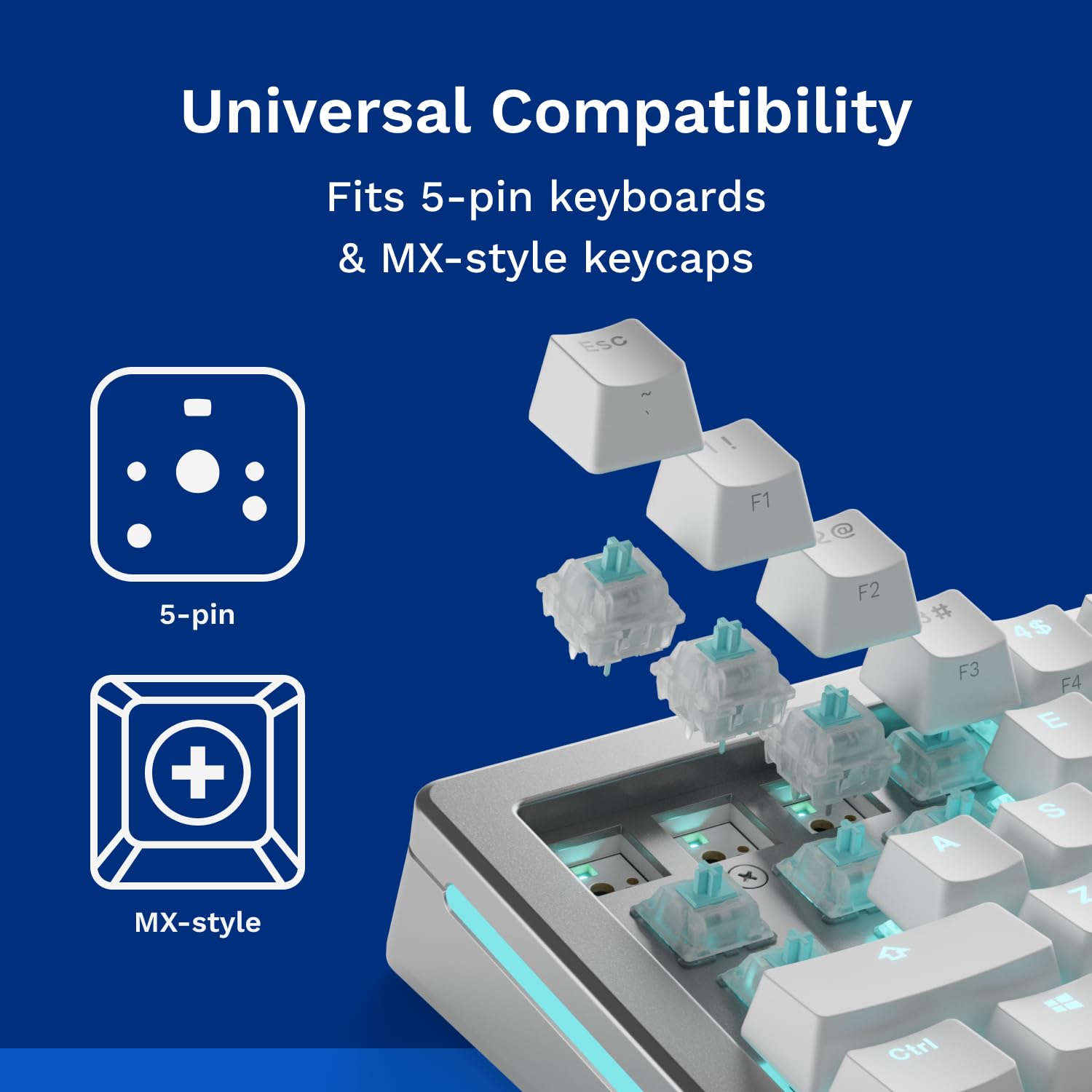 GLORIOUS Gaming - Lynx Silent Switches (LUBED) - 36x Linear Mechanical Switches for Hotswap Keyboards, 5-pin, Linear Keyboard Switches for Gaming, Lubricated POM Stem for Fast, Smooth Presses - Image 5