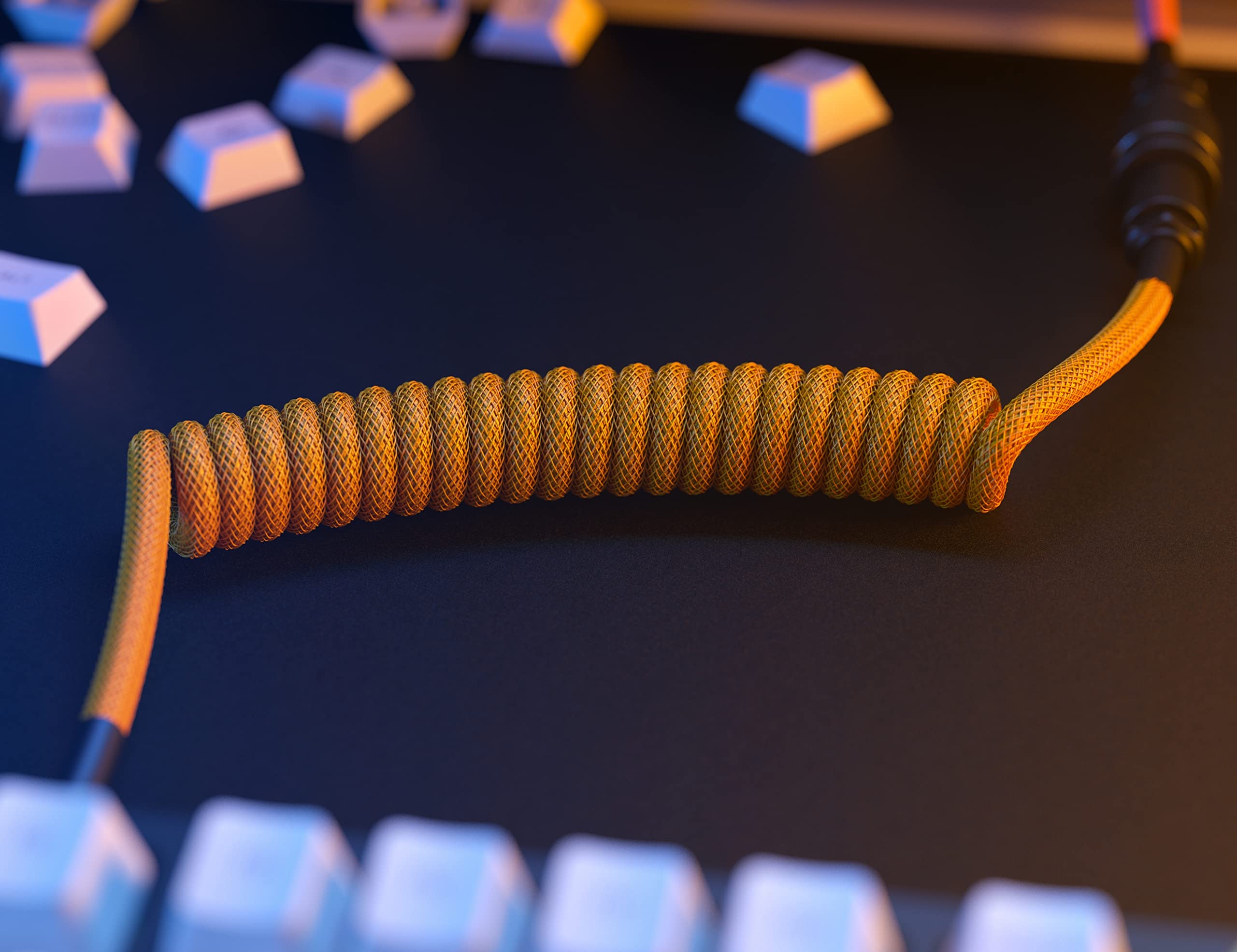Glorious PC Gaming Race Coiled Keyboard Cables – USB-C Artisan Braided for Mechanical Gaming Keyboards (Glorious Gold), GATA-1698 - Image 6