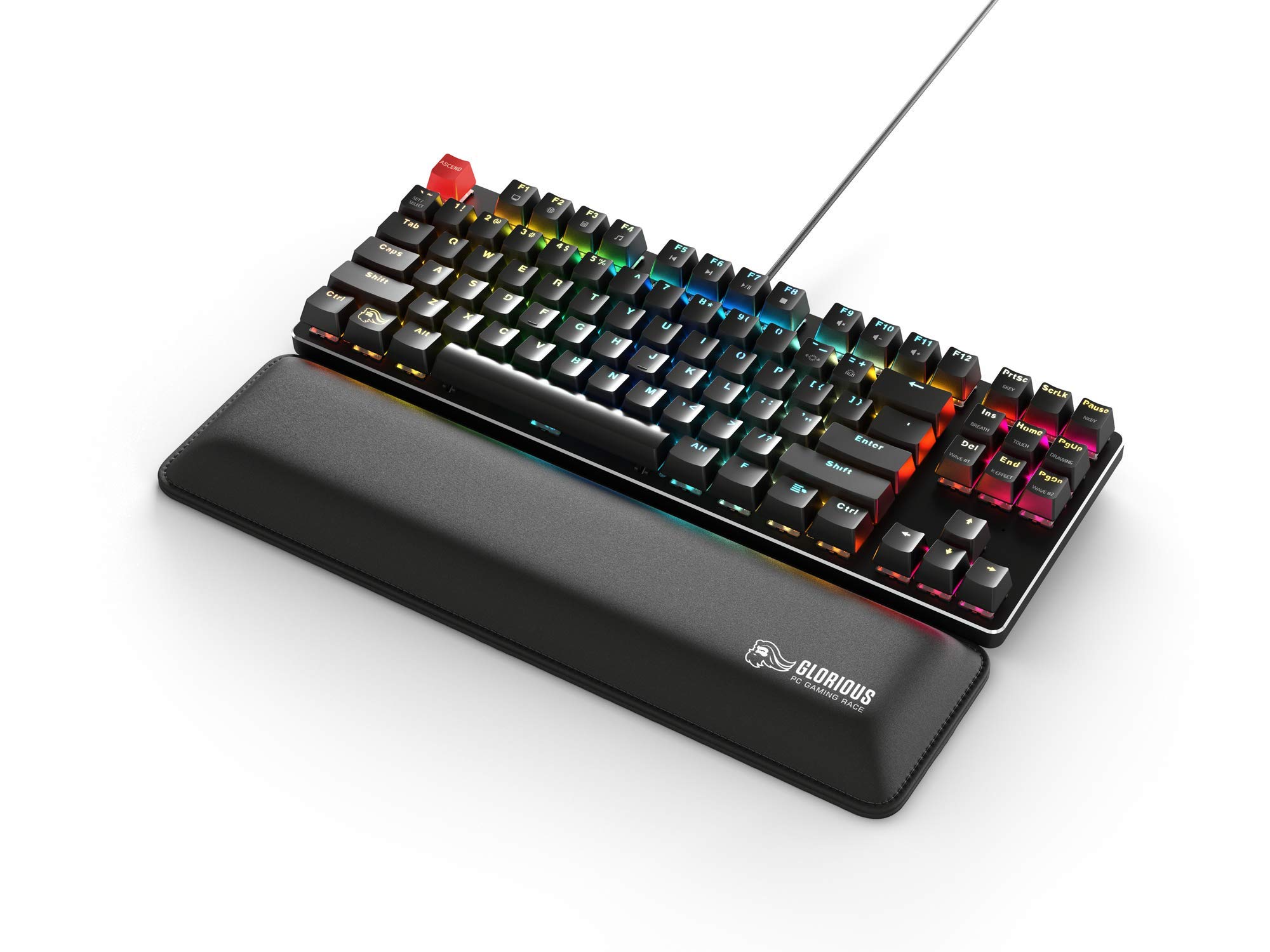 GLORIOUS Wrist Pad/Rest - TENKEYLESS (TKL) Size - Black - Mechanical Keyboards,Stitched Edges,Ergonomic | 14x4 inches/25mm Thick (GWR-87) - Image 4